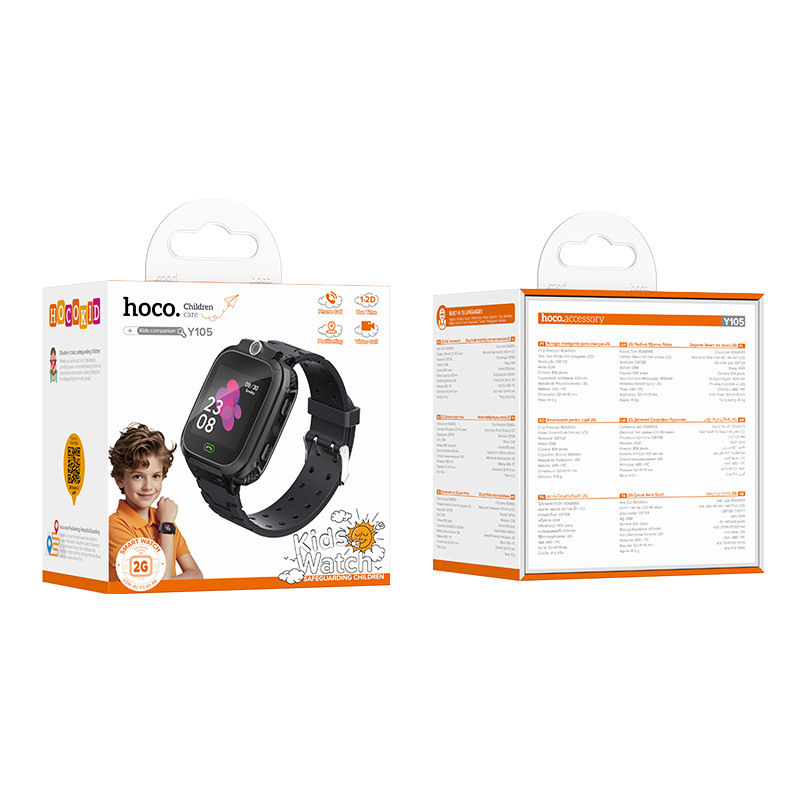 Детские смарт-часы HOCO Y105 36mm. 400 mAh children phone watch Black Одесса - изображение 2