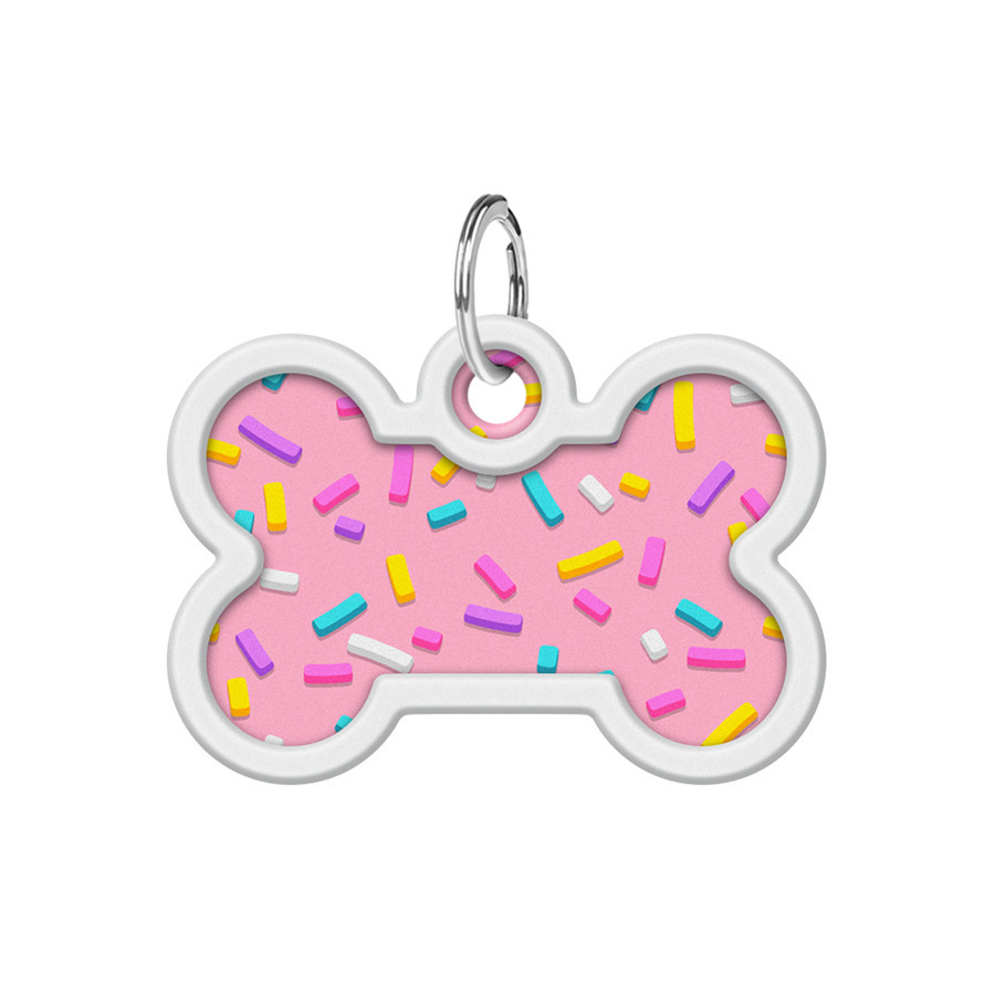 Адресник для собак і котів металевий WAUDOG Smart ID з QR паспортом, малюнок "Маршмелоу", кістка, Д 40 мм, Вінниця - фото 2