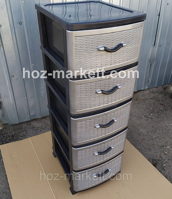 Пластиковый комод серый на 5 ящиков производства Украина Харьков - изображение 4