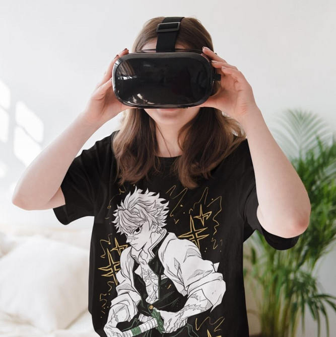 Футболка для мальчика аниме Истребитель демонов оверсайз (рост от 165 до 180 ) Черний AnimeJ0894m Днепр - изображение 3