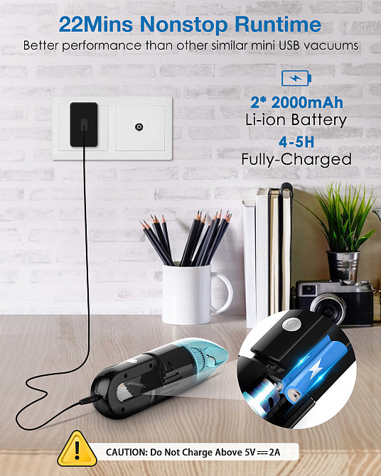 Ручний бездротовий пилосос EGH-VC2 ELEGIANT із потужним всмоктуючим фільтром HEPA Дніпро - фото 8