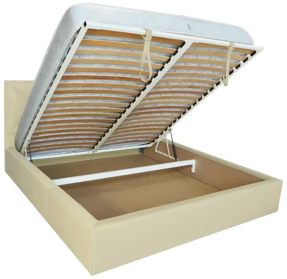 Кровать Двуспальная Leeds Comfort 180 х 190 см Fly 2207 A1 С подъемным механизмом и нишей для белья Бежевый Киев