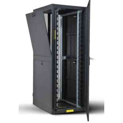 Шкаф напольный Kingda 42U 19" 600x1000, RAL9004, перф. двері, розібрана (KD-002-6042M) Винница