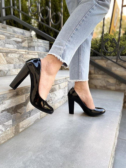 Туфлі жіночі SEASTAR чорні еко-лак 37р. каблук 10см. (4579) Коломия - фото 2