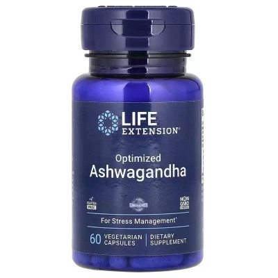 Витаминно-минеральный комплекс Life Extension Ашваганда оптимизированная, 125 мг, Optimized Ashwagandha, 60 вегет (LEX-88806) Винница - изображение 1