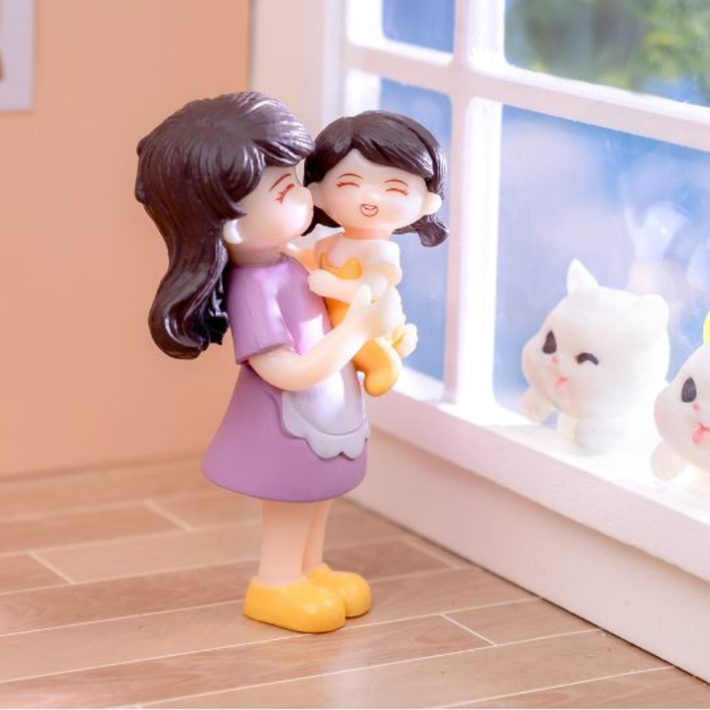 Фігурка мама з донькою для міні-саду, флораріуму, мосаріуму, мікроландшафту, мікропейзажу 2 Одеса - фото 1