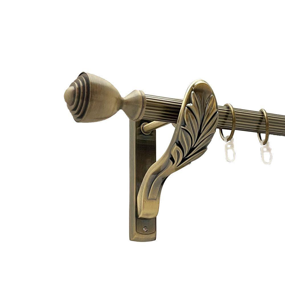 Карниз Orvit Палаціо металевий однорядний ретро рифлена труба кільце металеве Антик 25 мм 160 см (00-00016638) Львов - изображение 1