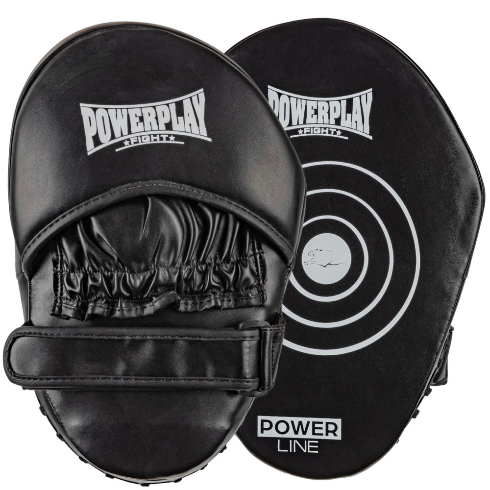 Лапи боксерські PowerPlay 3051 Чорні PU [пара] Каменское - изображение 1