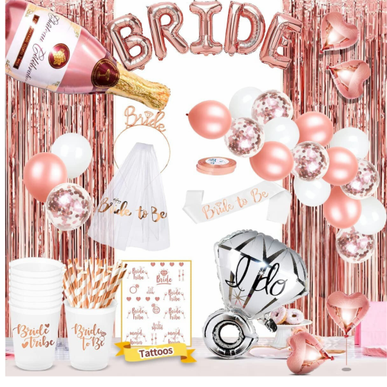 Набір аксесуарів для дівич-вечора «Bride» прикраса для торжества Кам'янець-Подільський