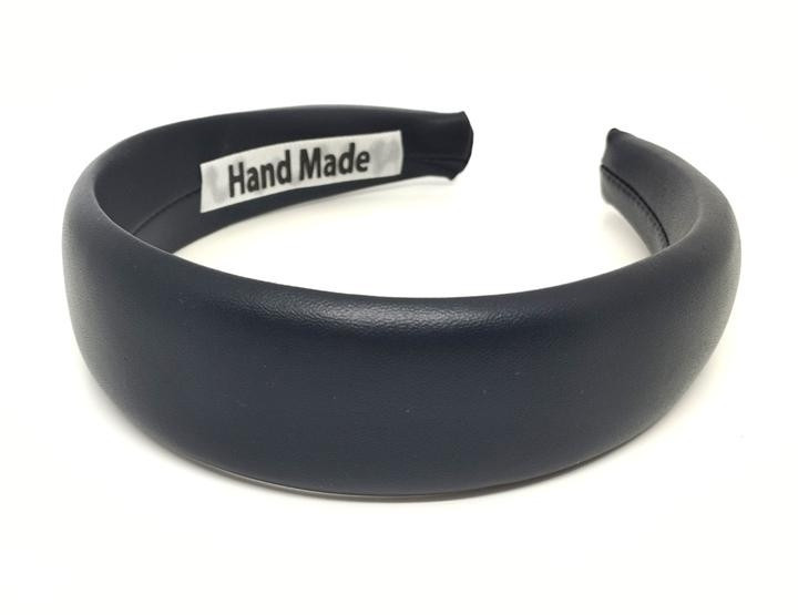 Обруч для волосся з екошкіри стильний темно-синій Київ - фото 1