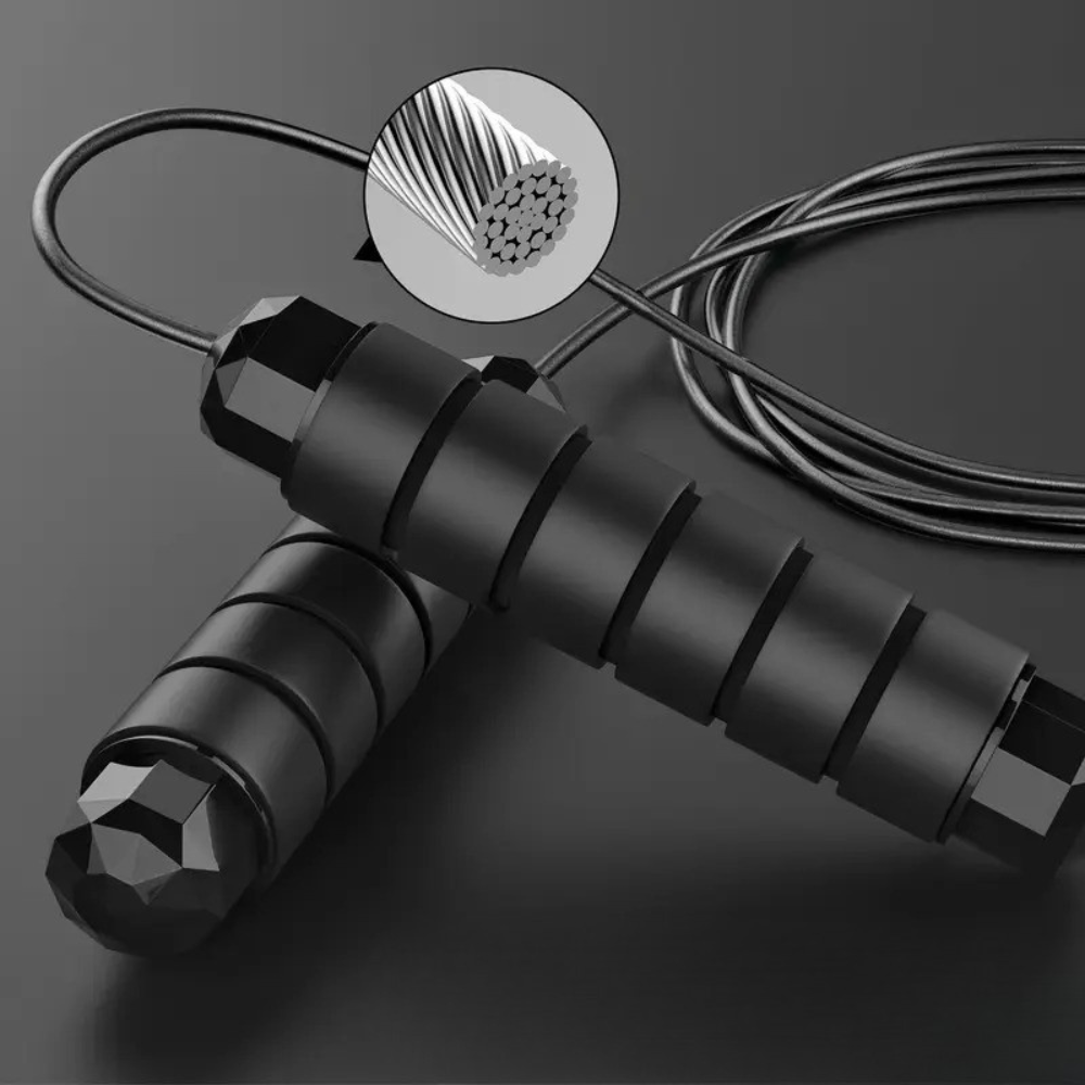 Скакалка, гімнастична, швидкісна для кросфіту з підшибниками, сталевий трос довжина 3 м, чорна Кам'янець-Подільський - фото 7