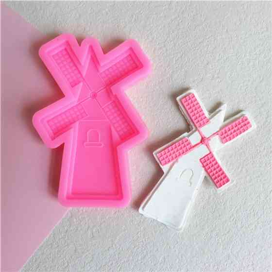 Молд силиконовый Мельница 105 на 70 мм розовый Киев