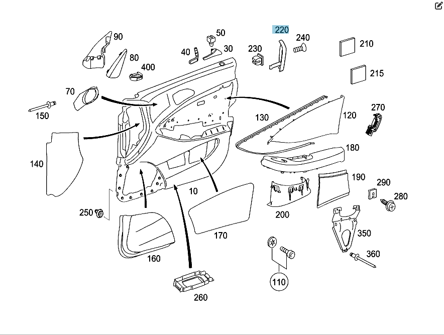 Mercedes-Benz  A2197202448 7F24 Хром накладка торця карти передніх правих дверей CLS C219 Одеса - фото 12