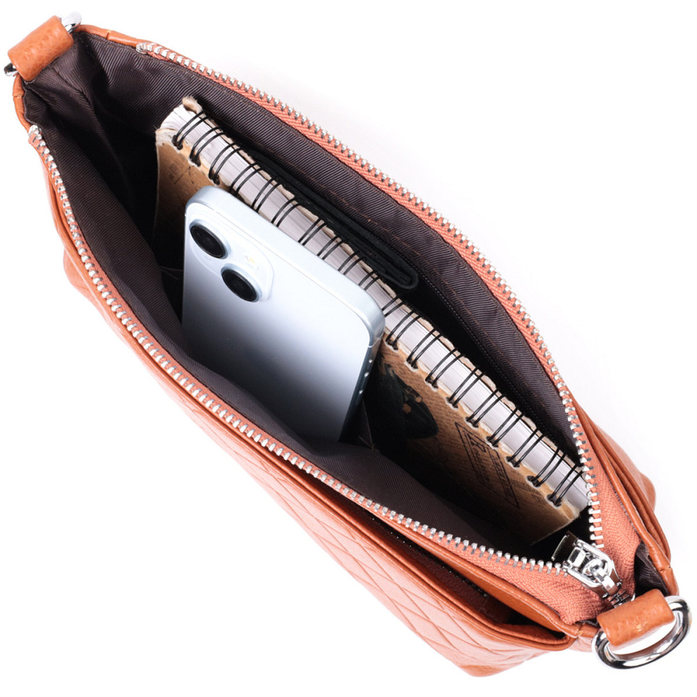 Сумка для женщин среднего размера на три отделения из натуральной кожи Vintage 22804 Рыжий Киев - изображение 9