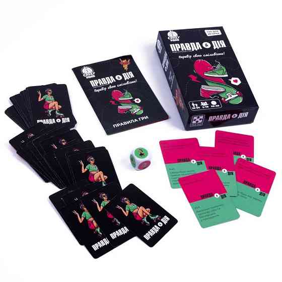 Карткова гра "Правда або дія" VT5903-02, 50 карток, гральний кубик Вінниця