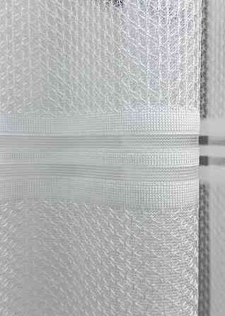 Короткий тюль жакард, висотою 2м, колір білий 1939т Київ