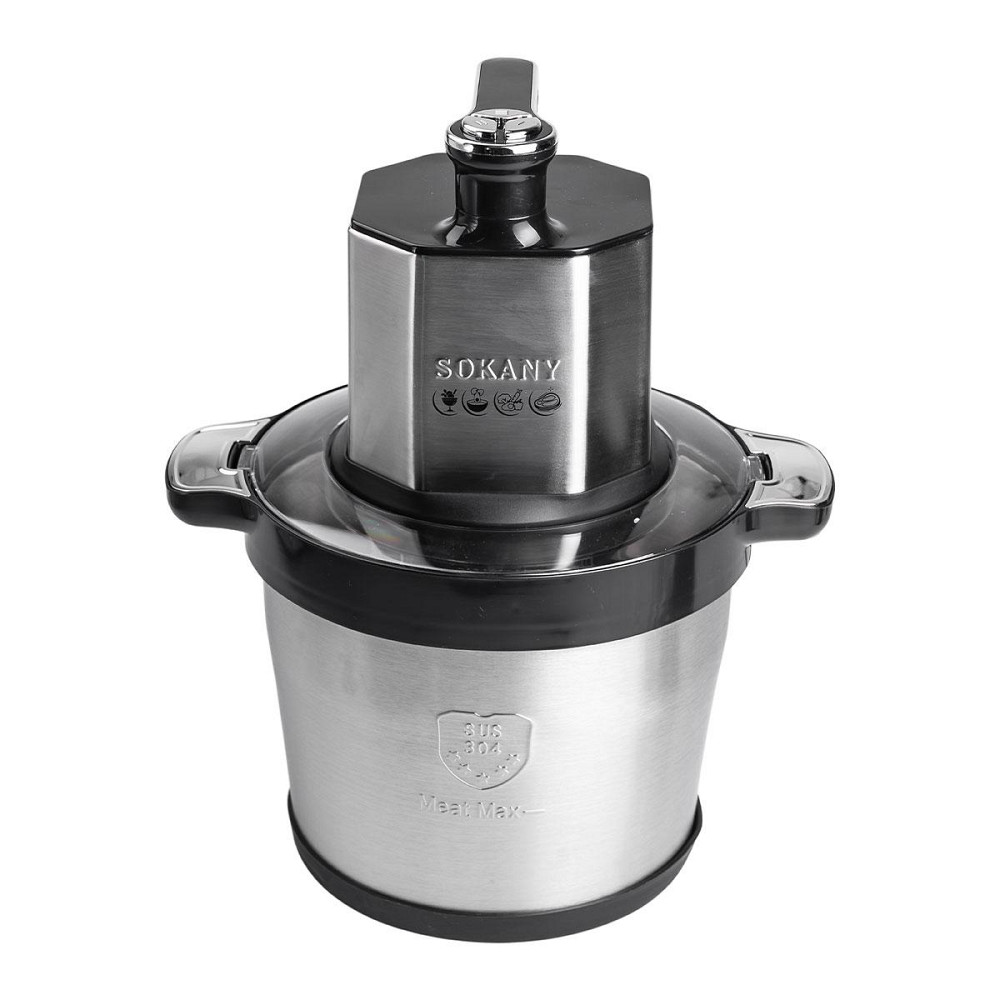 Чоппер измельчитель 800 Вт с чашей на 4,5 литров 6 лезвий мясорубка Sokany SK-06033 Киев - изображение 2
