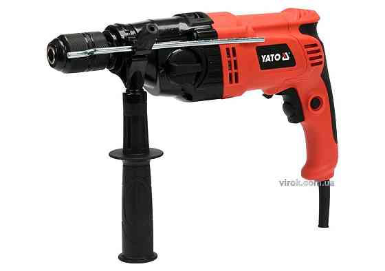 Дриль ударний мережевий YATO: P=1050Вт,з самозатиск. металевим патроном для свердл Ø≤13мм,2режими[5] Одесса