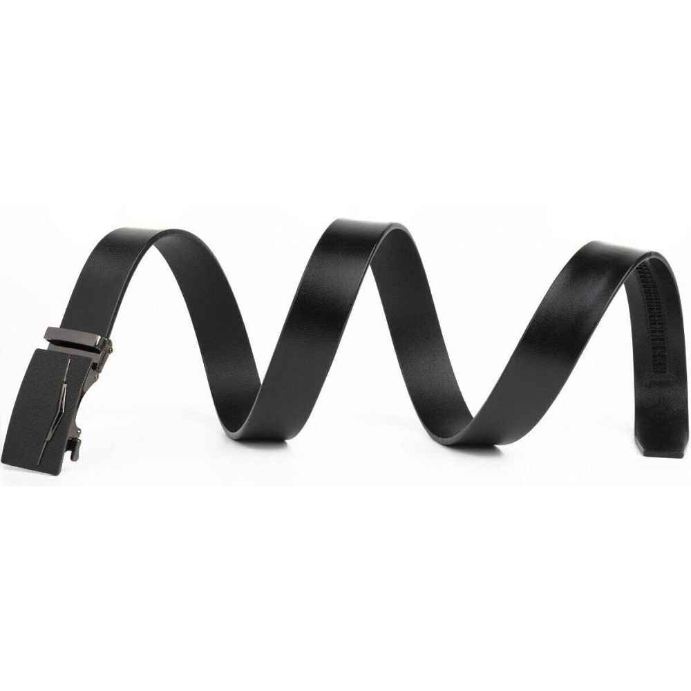 Ремень мужской c матовой зернистой вставкой на пряжке Vintage 20333 Черный Киев - изображение 4