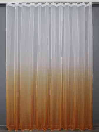 Тюль VR-Textil 754т Омбре шифон Оранжевый с белым 300х270 см (42-0175) Киев