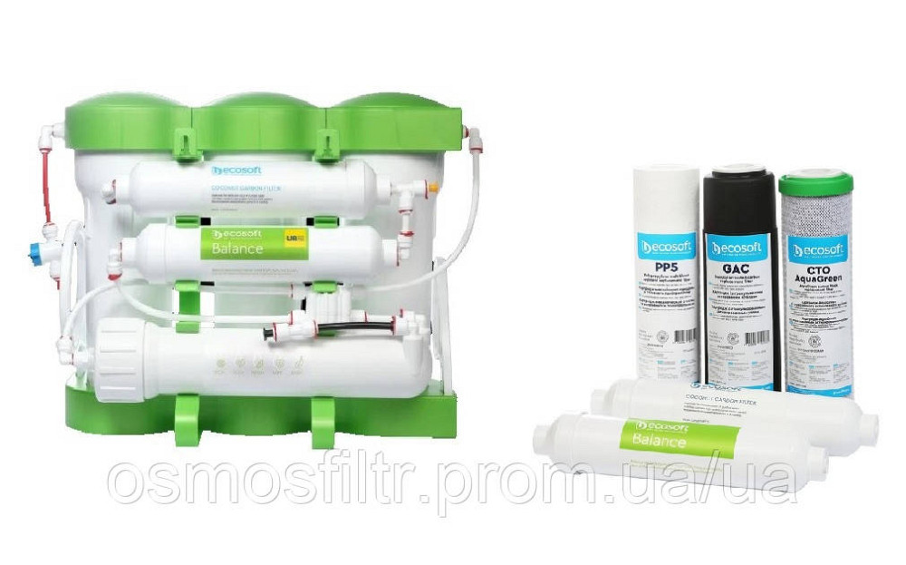 Фільтр зворотного осмосу Ecosoft P’URE BALANCE (MO675MPUREBAL+CHV5PUREBAL) Київ - фото 1
