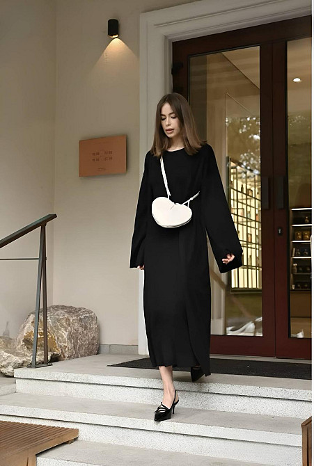 Женский базовый теплый костюм двойка: кардиган и платье ангора Черный, 42/44 Одесса - изображение 4