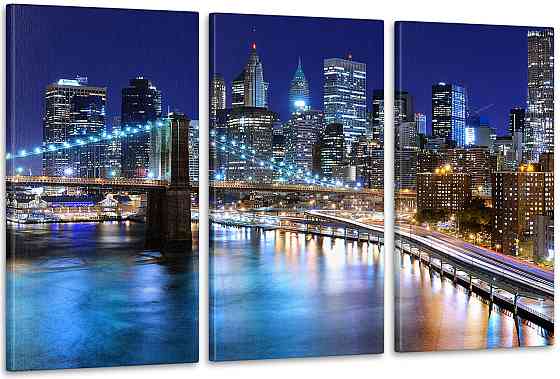 Модульная картина Ночные огни Аrt-208_3А 70x130 см Киев