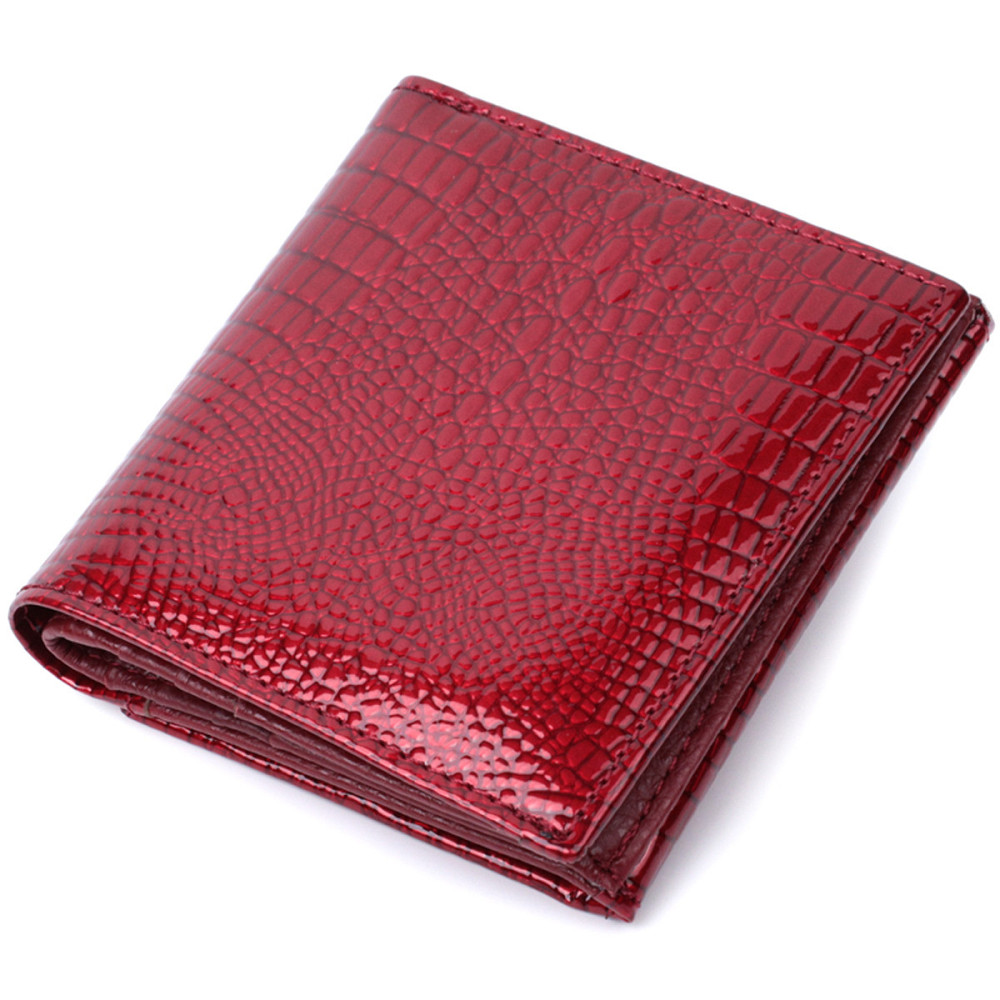 Жіночий лакований шкіряний гаманець червоний (ST Leather) Київ - фото 18