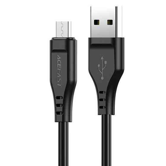 Кабель ACEFAST C3-09 USB - Micro 2,4A, 1.2m, TPE, TPE конектори, колір чорний AFC3-09B Одеса