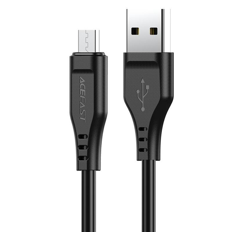 Кабель ACEFAST C3-09 USB - Micro 2,4A, 1.2m, TPE, TPE конектори, колір чорний AFC3-09B Одеса - фото 1