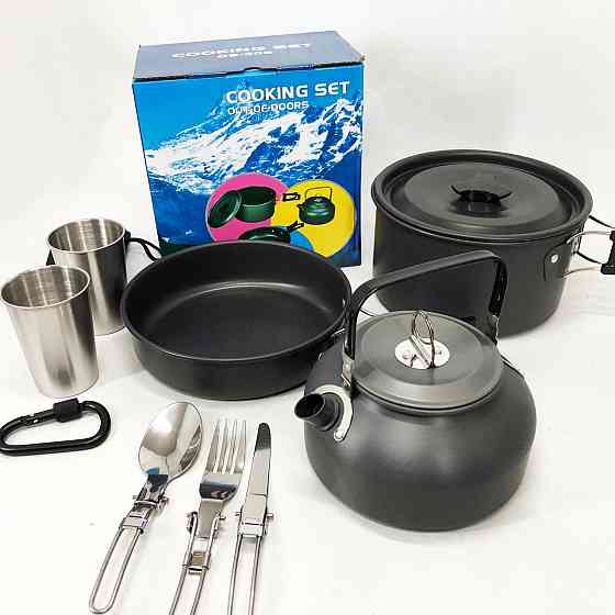 Посуда для кемпинга с прибором, Набор посуды для активного отдыха Набор посуды костра HS-45 Львов