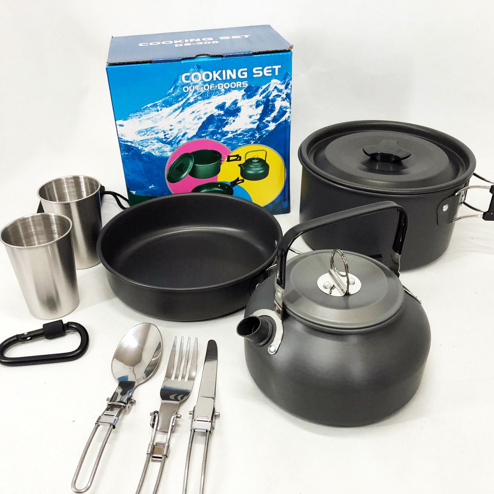 Посуда для кемпинга с прибором, Набор посуды для активного отдыха Набор посуды костра HS-45 Львов - изображение 5