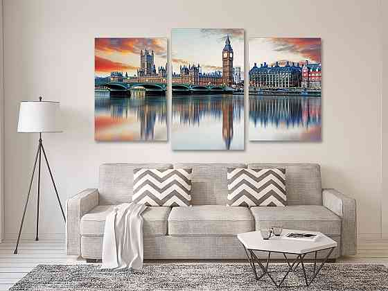 Модульная картина в гостиную / спальню   Біг-Бен   Art-728_3 70x130 см Киев