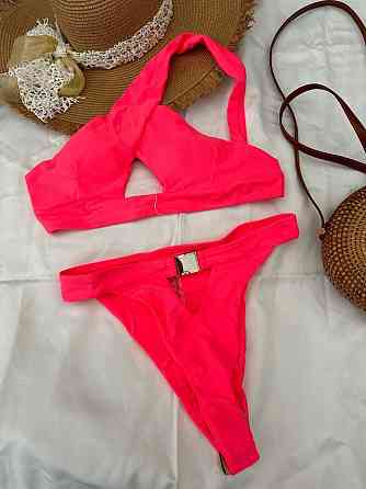 Жіночий роздільний купальник на одне плече Малиновий S Харків