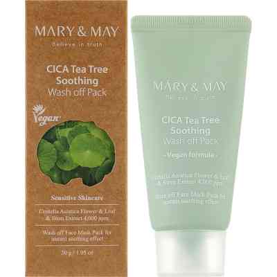 Маска для лица Mary & May Cica Tea Tree Soothing Wash Off Pack 30 г (8809670681852) Винница