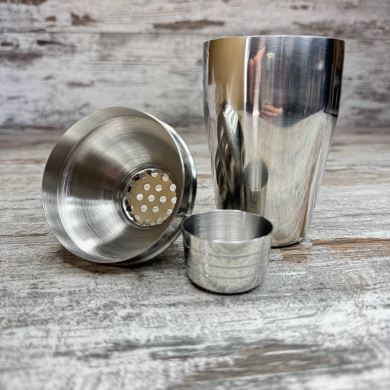 Шейкер для коктейлів 350 мл, класичний, сріблястий, з нержавіючої сталі, підходить для барів та домашнього використання Київ