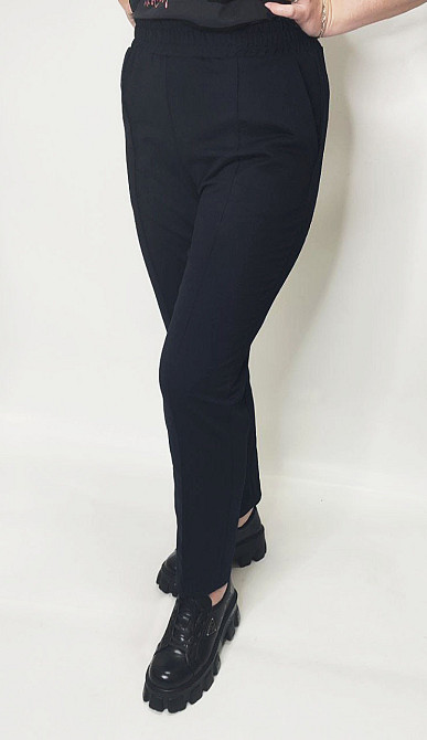 Брюки женские трикотажные прямые Черный 50/52 Харьков - изображение 4