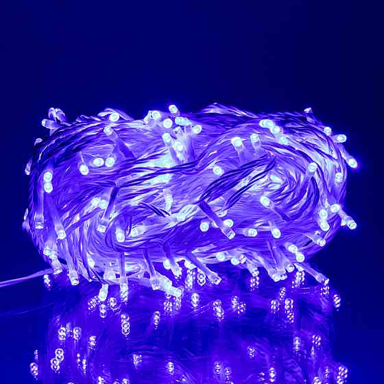 Гірлянда Нитка 30 м, 300 LED, білий провід, синя Київ