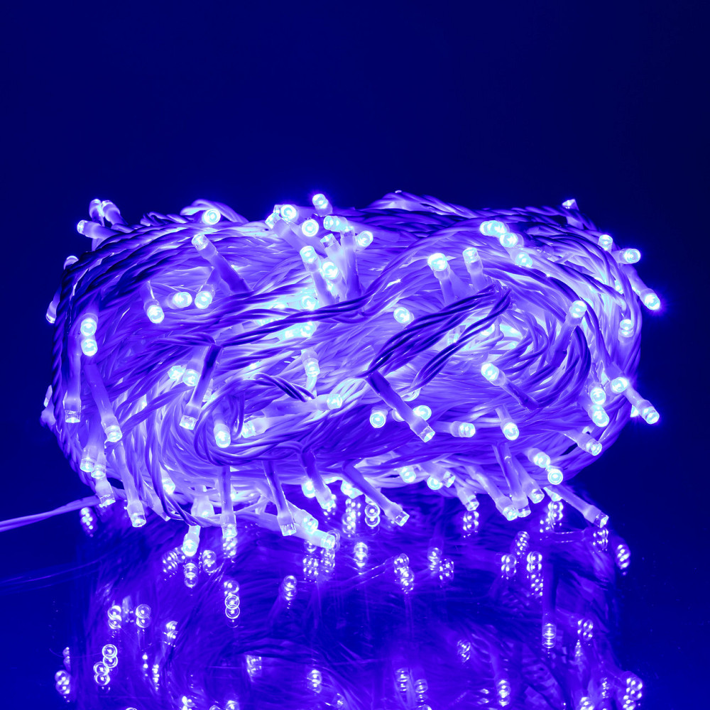 Гірлянда Нитка 30 м, 300 LED, білий провід, синя Київ - фото 2