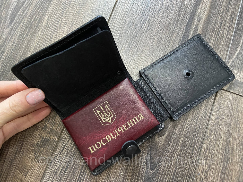 Обкладинка "Національна гвардія" на кнопці під жетон із натуральної шкіри преміум класу Київ - фото 6