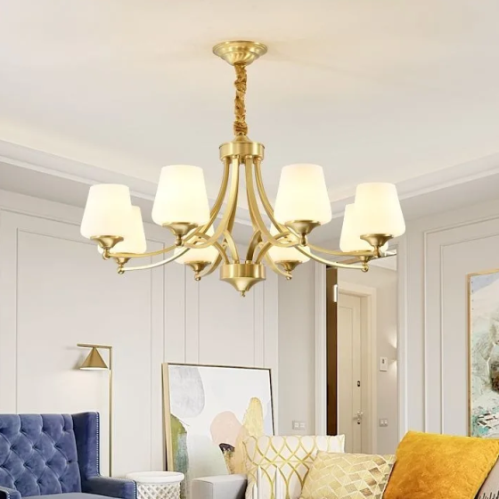 Светодиодная люстра Звон 5027 (Золотая) 8 плафонов Винница