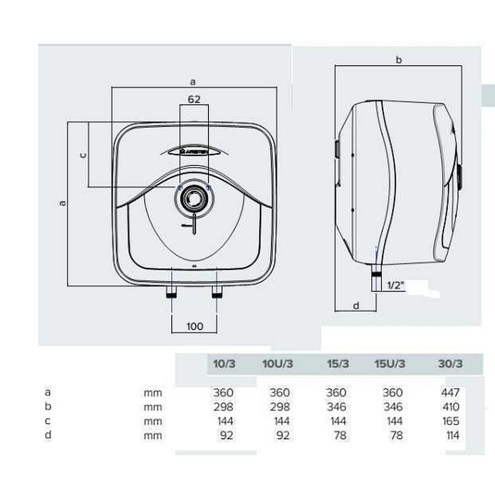 Водонагрівач ARISTON ANDRIS RS 30/3 підвод води знизу Тернопіль - фото 2