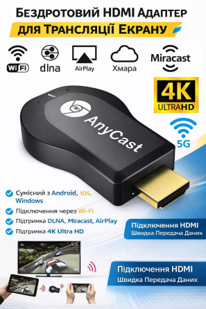 Медіаплеєр Screen mirroring HDMI живлення M9 від USB / 6784 Дніпро