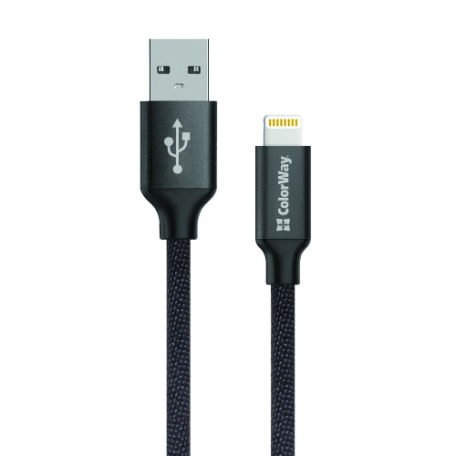 Кабель USB Lightning ColorWay CW-CBUL004-BK 2,1А 1м чорний Житомир - фото 2