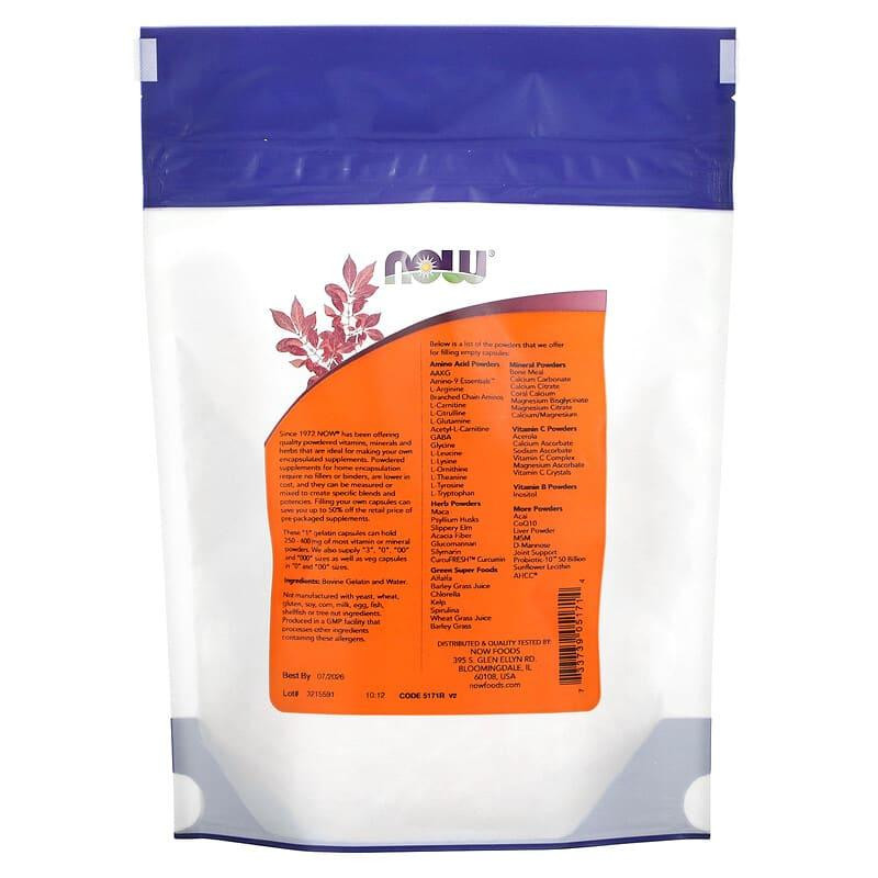 Порожні капсули "1" Now Foods Gelatin Caps 500 порожніх желатинових капсул Київ - фото 2