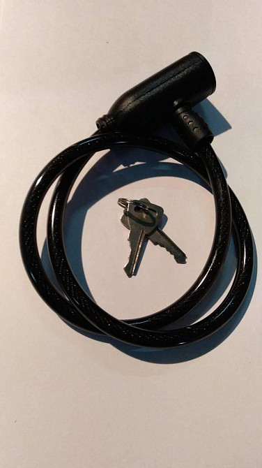 Замок на колесо (трос) (з ключем) (чорний) 60 см Мукачево - фото 1