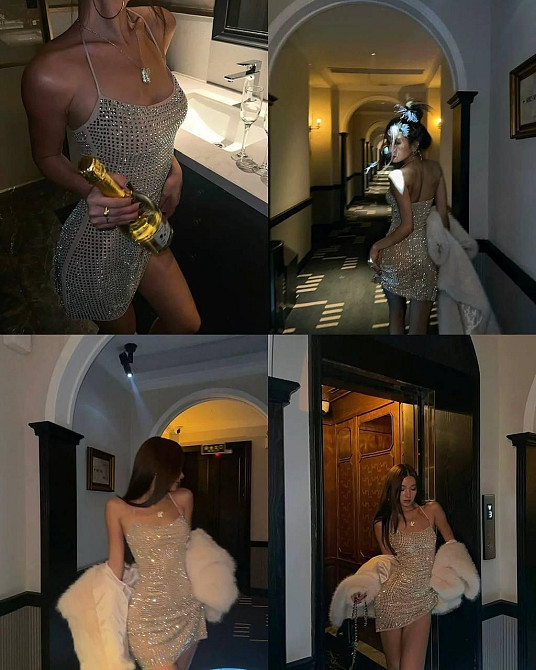 Женская романтическая праздничная мини-платье на бретелях люрекс Одесса - изображение 5