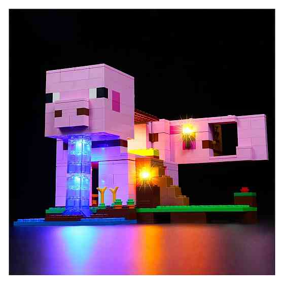 Набір підсвітки LED для конструктора BrickBling 21170 The Pig House для LEGO Рожевий USB батарейний ABS Київ