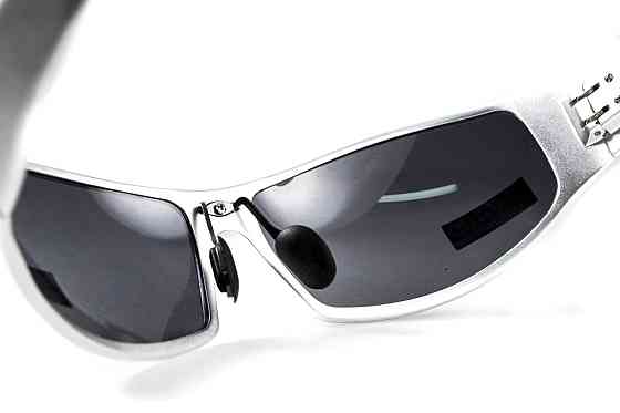 Окуляри захисні Global Vision BAD-ASS-1 Silver (gray) чорні в металевій оправі Запоріжжя