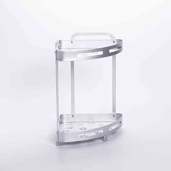 Алюмінієва кутова полиця для ванної двоярусна універсальна HP-46-3 Коломыя